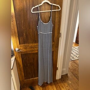 Calvin Klein Navy and White Striped Dress
